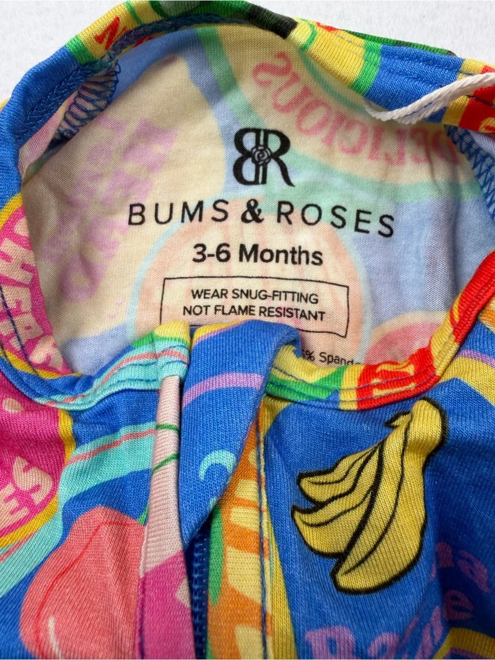 NWT Bums & Roses Peel Me Later Zippered Footie Romper 3-6 Months